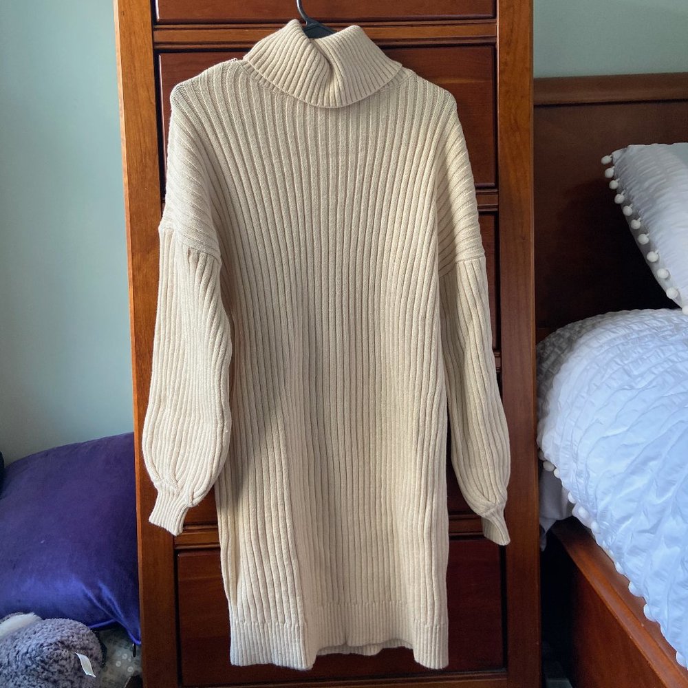 Beige Sweater Dress